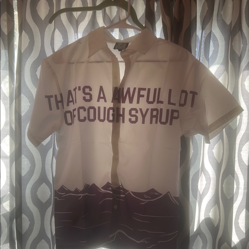 Awful lot of cough syrup button up shirt